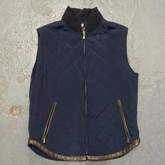 LORO PIANA Navy Nylon Quilted Vest - Picture 1 of 8